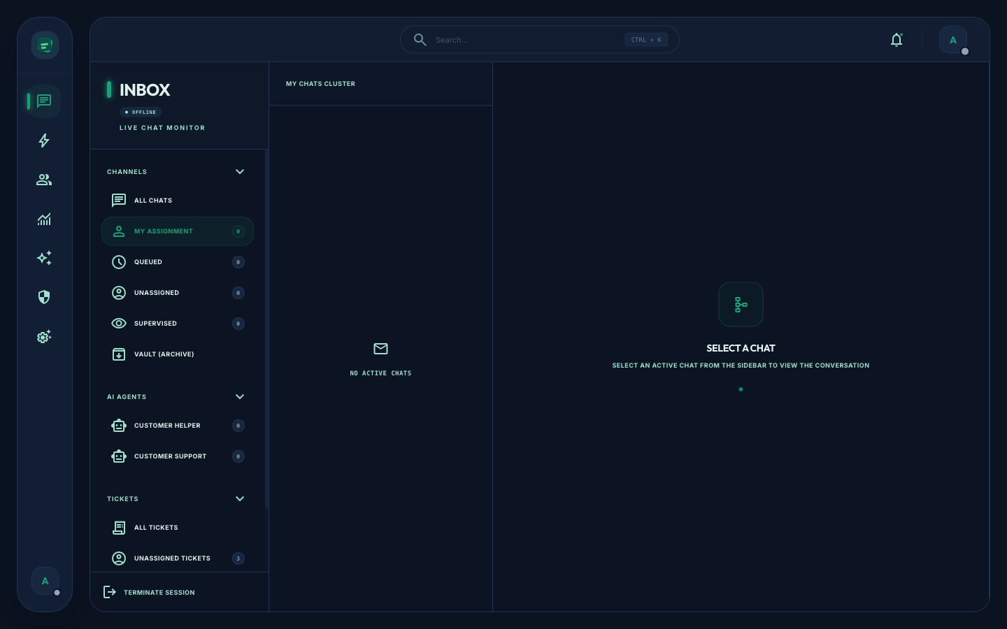 Verabase Inbox Select a Chat Empty State